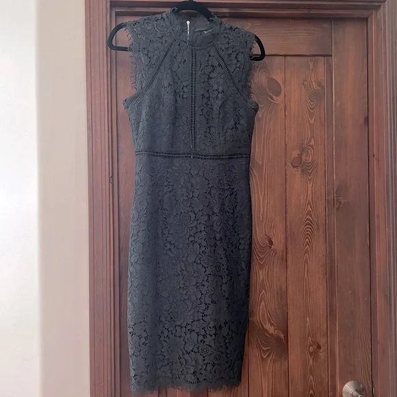 lace navy blue cocktail dress Verity Navy Lace Long SLeeve Mini Dress - 14 main image 0